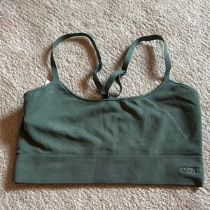 Pink Ribbed Green Bralette. Small